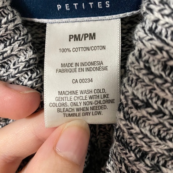 Karen Scott Black and White Knit Turtleneck - Picture 6 of 6